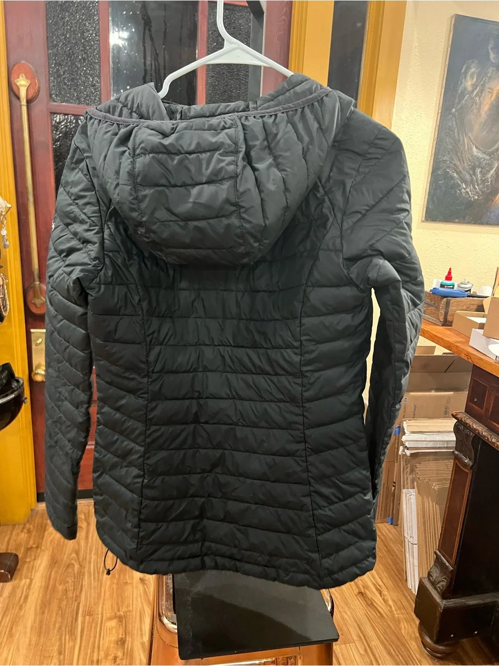 Ladies Columbia Black Quilted Jacket with Hood